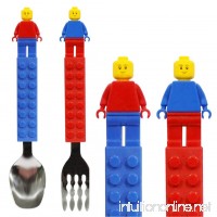 Oxford Block Brick Figure Flatware Spoon Fork Utensil Set Toddler Kids Children - B0191JGX5G